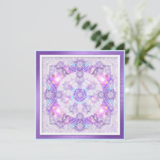 Invitation Flocon de neige violet (Debout devant)