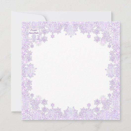 Invitation Flocon de neige violet (Dos)