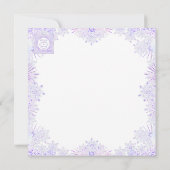 Invitation flocon de neige violet clair et coeur étincelant (Dos)