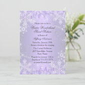 Invitation Flocon de neige violet hiver Wonderland Sweet 16 I (Debout devant)