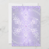 Invitation Flocon de neige violet hiver Wonderland Sweet 16 I (Dos)