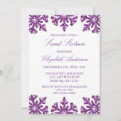 Invitation Flocon de neige violet Sweet hiver 16 (Devant)