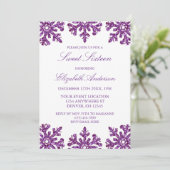 Invitation Flocon de neige violet Sweet hiver 16 (Debout devant)
