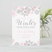 Invitation Flocon de Neige Winter Onederland (Debout devant)