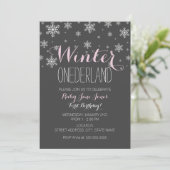 Invitation Flocon des neiges Hiver Onederland Premier Anniver (Debout devant)