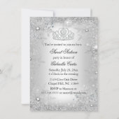 Invitation Flocon d'hiver Flocon de neige Silver Sweet 16 Inv (Dos)