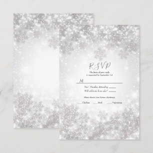 Invitation Flocons Blancs Mariage Hivernal Merveilleux RSVP