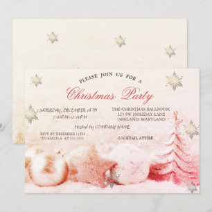 Invitation Flocons Chic, Société de Boules pour Sapins de Noë