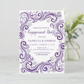 Invitation Flocons d'Argent Violet Mariage d'Hiver (Debout devant)