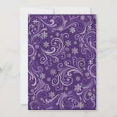Invitation Flocons d'Argent Violet Mariage d'Hiver (Dos)