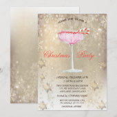 Invitation Flocons de cocktail de Noël Or Noël (Devant / Derrière)
