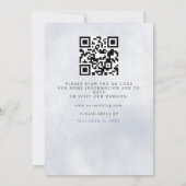 Invitation Flocons de Neige Argent Bleu Mariage Code QR Hiver (Dos)