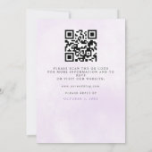 Invitation Flocons de Neige Argent Violet Mariage Code QR Hiv (Dos)