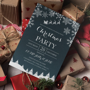 Invitation Flocons de neige avec le Père Noël Corporate Noël