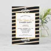 Invitation Flocons de neige | Black Stripes Soirée du Nouvel  (Debout devant)