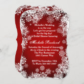 Invitation Flocons de neige blancs sur la Fête de la mariée (Devant / Derrière)