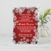 Invitation Flocons de neige blancs sur la Fête de la mariée (Debout devant)