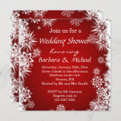 Invitation Flocons de neige blancs sur le wedding shower (Devant / Derrière)