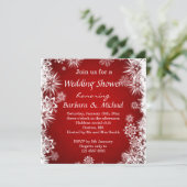 Invitation Flocons de neige blancs sur le wedding shower (Debout devant)