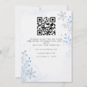 Invitation Flocons de neige bleu argent Mariage Code QR Hiver (Dos)
