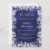 Invitation Flocons de neige bleu marine Renouvellement du voe (Devant)