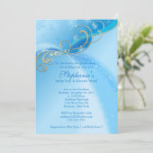 Invitation Flocons de neige bleus d'hiver d'invitation de (Debout devant)