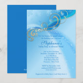 Invitation Flocons de neige bleus d'hiver d'invitation de (Devant / Derrière)