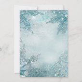 Invitation Flocons de neige bleus Fête hivernale de Noël (Dos)