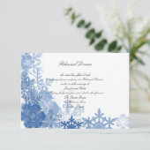 Invitation Flocons de neige bleus sur le dîner blanc de (Debout devant)