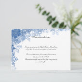 Invitation Flocons de neige bleus sur l'insertion blanche de (Debout devant)