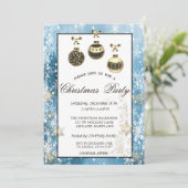 Invitation Flocons de neige, Boules de Noël Fête de Noël d'en (Debout devant)