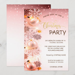 Invitation Flocons de neige, Boules, Guirlandes lumineuses, N