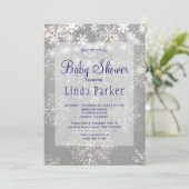 Invitation Flocons de neige de marine blanche shower rustique (Debout devant)
