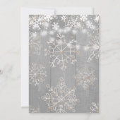 Invitation Flocons de neige de marine blanche shower rustique (Dos)