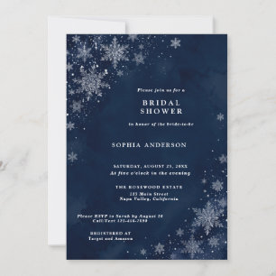 Invitation Flocons de neige de minuit Baby Shower hivernal