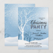 Invitation Flocons de neige de neige du pays des merveilles (Devant / Derrière)