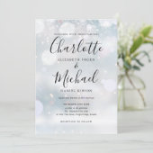 Invitation Flocons de neige de script de signature Mariage d' (Debout devant)