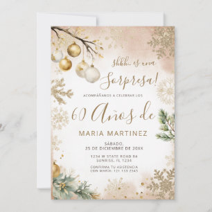 Invitation Flocons de neige d'hiver Sorpresa 60e anniversaire