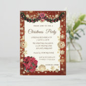 Invitation Flocons de neige d'or, fête de Noël de (Debout devant)