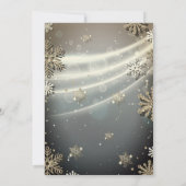 Invitation Flocons de neige dorés Boules Brillant Soirée d'en (Dos)