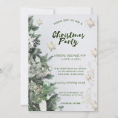 Invitation Flocons de neige dorés,Boules de Noël Fête de l'en (Devant)