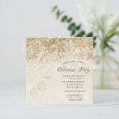 Invitation Flocons de neige dorés, boules paillettes Noël d'e (Debout devant)