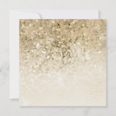 Invitation Flocons de neige dorés, boules paillettes Noël d'e (Dos)