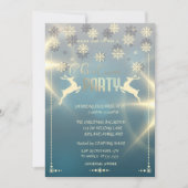 Invitation Flocons de neige dorés, fête de Noël de la société (Devant)