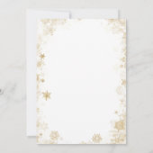 Invitation Flocons de neige dorés Noël Boule Mariage Petit-dé (Dos)