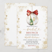 Invitation Flocons de neige dorés Noël Boule Mariage Petit-dé (Devant / Derrière)