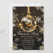 Invitation Flocons de neige dorés, Ornement de Noël 2022 Entr (Devant)