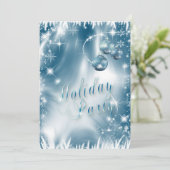 Invitation Flocons de neige élégants Fête de la fête de la ge (Debout devant)