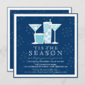 Invitation Flocons de neige et cocktail bleus glacials de (Devant / Derrière)