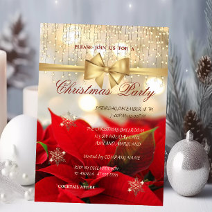 Invitation Flocons de neige, Fête de Noël de la société Poins